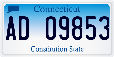 CT license plate AD09853