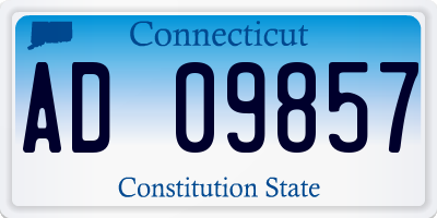 CT license plate AD09857