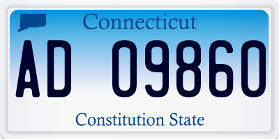 CT license plate AD09860