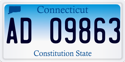 CT license plate AD09863