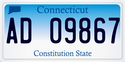 CT license plate AD09867