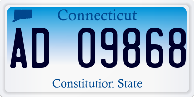 CT license plate AD09868