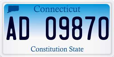 CT license plate AD09870