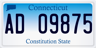 CT license plate AD09875
