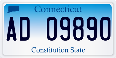 CT license plate AD09890