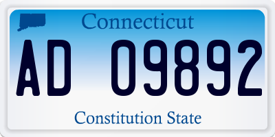 CT license plate AD09892