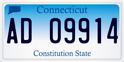 CT license plate AD09914