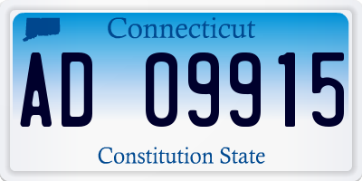 CT license plate AD09915