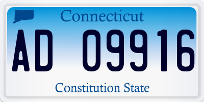 CT license plate AD09916