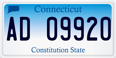CT license plate AD09920