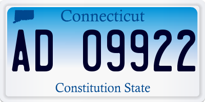 CT license plate AD09922