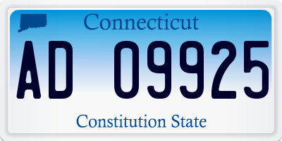 CT license plate AD09925