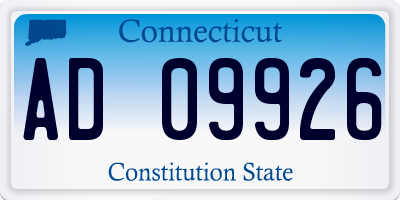 CT license plate AD09926