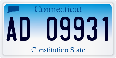 CT license plate AD09931