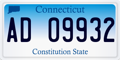 CT license plate AD09932