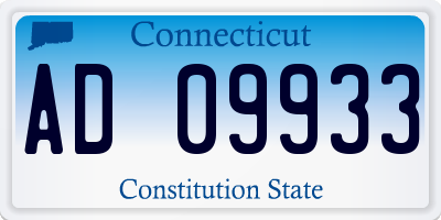 CT license plate AD09933