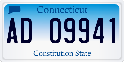 CT license plate AD09941