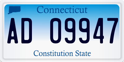 CT license plate AD09947