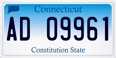 CT license plate AD09961