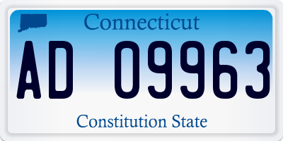 CT license plate AD09963