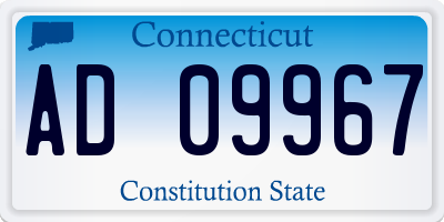 CT license plate AD09967