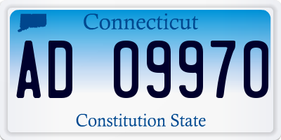CT license plate AD09970