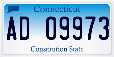 CT license plate AD09973