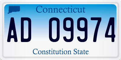CT license plate AD09974