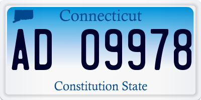 CT license plate AD09978