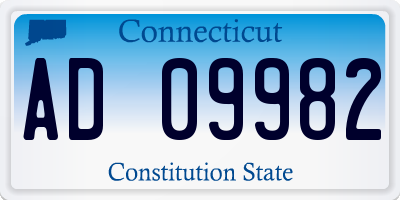 CT license plate AD09982