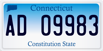 CT license plate AD09983