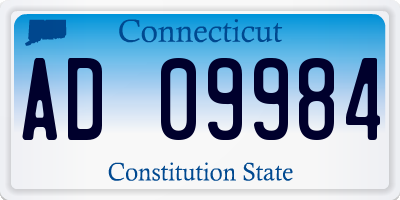 CT license plate AD09984