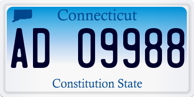 CT license plate AD09988