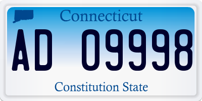 CT license plate AD09998