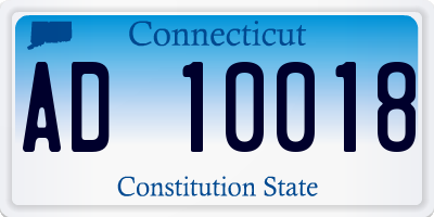CT license plate AD10018