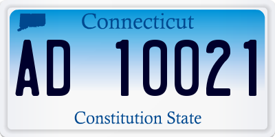 CT license plate AD10021