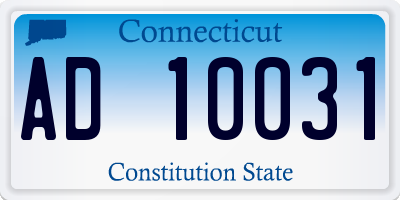CT license plate AD10031