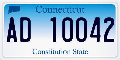 CT license plate AD10042