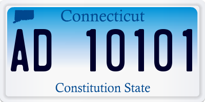CT license plate AD10101