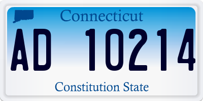 CT license plate AD10214