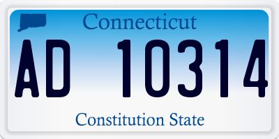 CT license plate AD10314