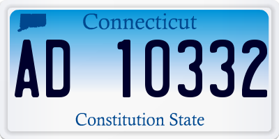 CT license plate AD10332