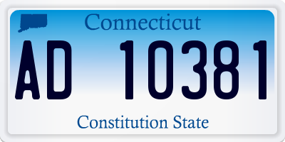 CT license plate AD10381