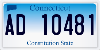 CT license plate AD10481