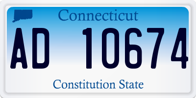 CT license plate AD10674