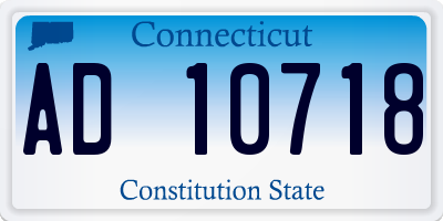 CT license plate AD10718