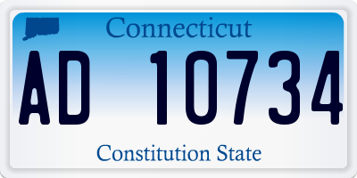 CT license plate AD10734