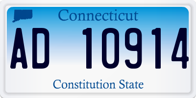 CT license plate AD10914