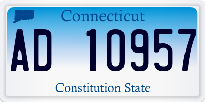CT license plate AD10957