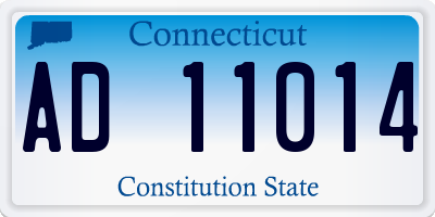 CT license plate AD11014